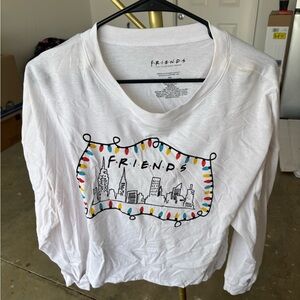 White Friends Graphic Long Sleeve Shirt